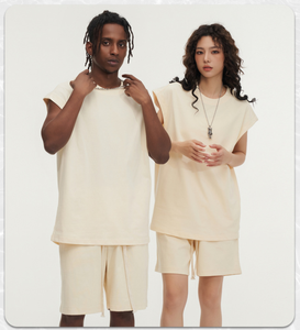 Novedades 2026: Camiseta sin mangas unisex de punto 100% algodón 190GSM, estilo casual holgado, retro, lavado, con borde sin rematar, vintage. - Product Image 4