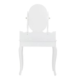 Coiffeuse blanche avec miroir simple et rangement pour bijoux - Product Image 4