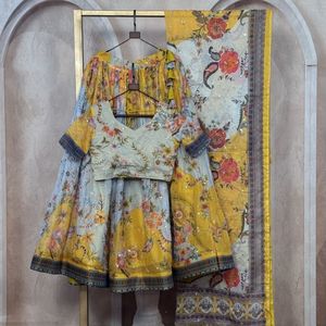 Lehenga Choli de Seda Floral Completamente Cosido, Blusa Sin Coser, Dupatta, Precio al por Mayor para Fiestas, Royal Export - Product Image 6