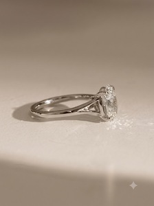 Bague de fiançailles classique en diamant de laboratoire taille ovale pour femme, plaquée or, cadeau d'anniversaire et de mariage - Product Image 3