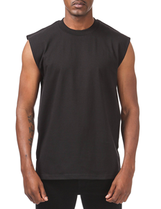 Men's <b>Black</b> Sleeveless O-Neck <b>Tank</b> <b>Top</b> Solid Color Casual Wear Knitted Cotton Material - Product Image 1