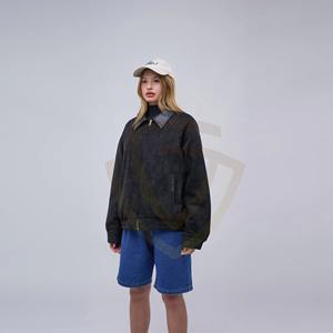 Veste en daim pour femme avec col rabattu, fermeture éclair sur le devant, vêtement d'extérieur tendance, veste en daim décontractée à la mode - Product Image 6