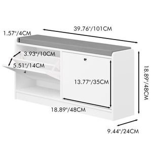 <b>Entryway</b> Shoe Storage <b>Bench</b> with Shoe Cabinet Shoe Rack <b>Bench</b> and Shoe Organizer for Home or Office - Product Image 4