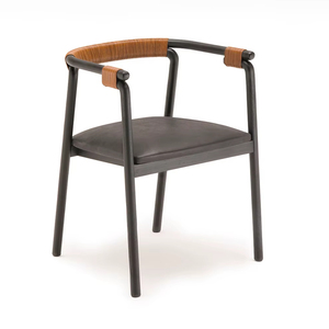 Teak Dining <b>Chair</b> Made of Solid Teak Wood with a High Back and Soft Seat in a Natural Color Finish. - Product Image 1