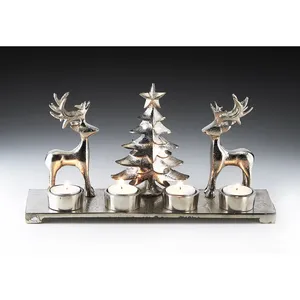 Support de bougie en aluminium ZE-3277I en forme de cerf de Noël pour bougies chauffe-plat, décoration d'intérieur, porte-bougie en métal durable - Product Image 4