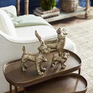 Handmade Bronze Dog Sculpture Animal <b>Figure</b> Decorative Tabletop Art Traditional Style Living Room Display - Product Image 3