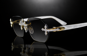 Custom Luxury High Quality Unisex Moissanite <b>Sunglasses</b> Rimless Rectangle Gradient Lenses Light Weight UV Protection Durable - Product Image 2