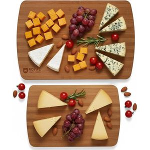 Grand plateau à fromage en bambou, lot de 2, pour service et présentation – Cadeaux de pendaison de crémaillère pour maison neuve, outils à fromage modernes - Product Image 1