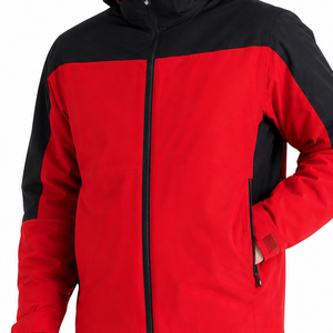 Chaqueta Softshell con Capucha Personalizada para Hombre, Resistente al Viento y al Agua, para Trabajo al Aire Libre, Combinación de Bloques de Color Negro, OEM - Product Image 2