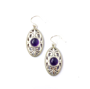 Pendientes de Amatista con Diseño Vintage para Mujer, 5.4 Gramos, Joyería Hecha a Mano para Bodas y Fiestas, Regalo Perfecto - Product Image 3