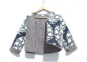 New Arrival Boho Quilted Jacket for Women Handmade Patchwork <b>Coats</b> Reversible Lining Indian Style Long Breathable Woven JACKET - Product Image 5