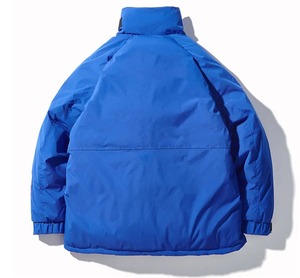 Chaqueta acolchada azul marino para hombre con cuello alto, cortavientos, con cremallera, informal, para otoño. - Product Image 5