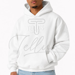 Sweat-shirts à capuche surdimensionnés pour hommes, en coton 100%, en molleton décontracté, à séchage rapide, respirants, à manches longues, avec cordon de serrage et poches, pour l'hiver - Product Image 3