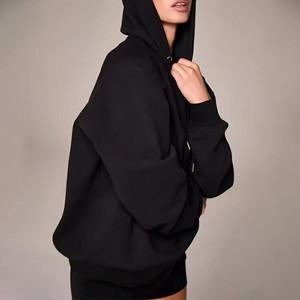 OEM Hot Selling 100% polyester Oversized <b>Drop</b> Shoulder Women Hoodies Fleece Fabric Pullover Streetwear Hip Hop Style Windproof - Product Image 1