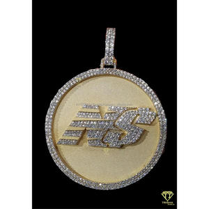 Premium Custom Business Logo Pendant Necklace in 925 Sterling Silver with Iced Out Diamond Look Design - Product Image 2