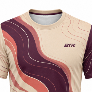 Camiseta Deportiva de Manga Corta para Hombre Bfit con Patrón Geométrico, Secado Rápido, Corte Regular, Cuello Redondo, Tejido de Punto, 100% Algodón, 180 Gramos - Product Image 5