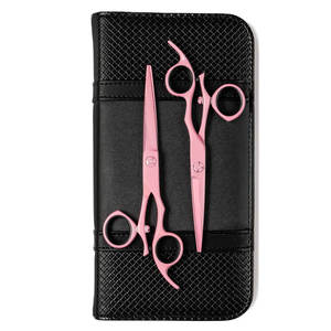 Tijeras de peluquería rosas premium hechas de acero inoxidable de alta calidad, afiladas como una navaja, profesionales para salón y barbería. - Product Image 2