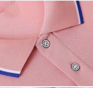 Polo de Manga Corta para Hombre, Color Rosa Sólido, 100% Algodón Piqué, Transpirable, Estilo Casual, Corte Regular, Tela Cómoda - Product Image 4