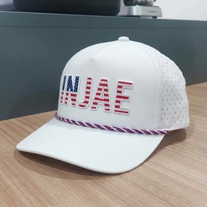Casquette de golf personnalisée à 5 panneaux, marque privée OEM ODM, avec panneaux perforés découpés au laser de précision, ajustement réglable, faible MOQ - Product Image 2