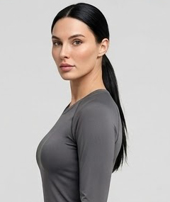 T-shirt de compression à manches longues pour femme, col rond, sous-vêtement technique pour le sport, le yoga et l'entraînement en salle de sport - Product Image 6