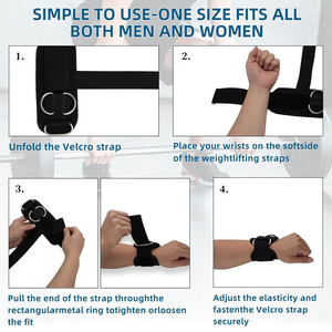 Sangles de musculation rembourrées en néoprène ZOTO avec double boucle en D, sangles de soutien du poignet pour la musculation en salle de sport, vente en gros - Product Image 3