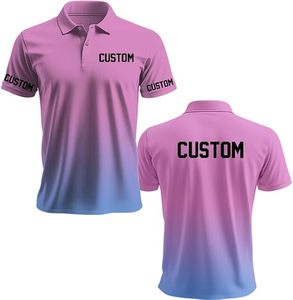 Camiseta Polo Personalizada para Hombre, Degradado Amarillo, Manga Corta, Secado Rápido, Tejido de Poliéster, Informal, Servicio OEM - Product Image 6