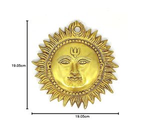 Escultura de Latón del Rostro del Dios Sol Surya, Ídolo Murti para Decoración del Hogar u Oficina - Product Image 3
