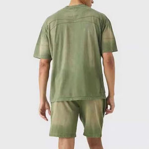 Custom Design Formal Design 300 Grams Loose Fit <b>Shorts</b> and T-shirt Sets 100% Cotton Blank for Men's Summer - Product Image 3