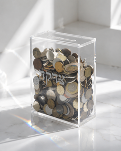 New Modern Judaica Acrylic Tsedaka <b>Charity</b> <b>Box</b> Clear Acrylic Lucite Tzedakah Donation <b>Box</b> . - Product Image 3