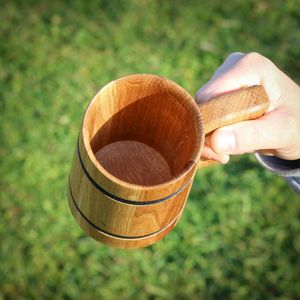 Handmade Wooden Beer <b>Mug</b> Stainless Steel Insert Classic Design Hand Grip Dishwasher Microwave Safe Solid Pattern Gift <b>Box</b> for - Product Image 5