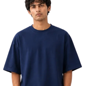 T-shirt Homme Oversize Col Rond Manches Courtes Amples Épaules Tombantes Coupe Décontractée Uni Personnalisable Vente en Gros Coton Jersey Tee Top X - Product Image 5