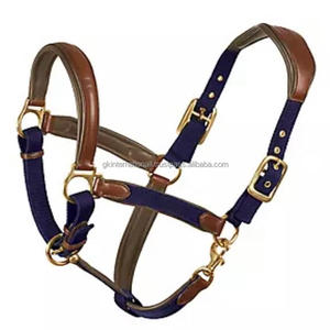 Licol de cheval haut confort et haute qualité en cuir avec matériel en laiton portable au prix de gros meilleur vendeur - Product Image 1