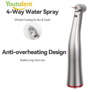 Manipolo Contrangolo Super <span class=keywords><strong>Max</strong></span> X95L con Anello Rosso per Aumento Velocità 1:5, Fibra Ottica <span class=keywords><strong>e</strong></span> Corpo in Acciaio Inox-Titanio per Frese FG - Product Image 4