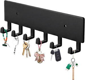 Wholesale 6 to 8 <b>Hooks</b> <b>Wall</b> Mounted Carbon Steel Key Holder Rack | Electroplated Heavy Duty Coat Hat Towel Organizer for Home - Product Image 1