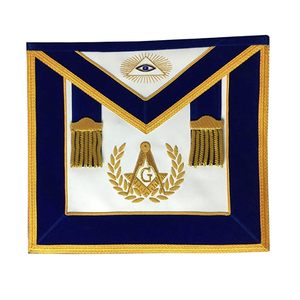 Conjunto de Regalia Masónica Religiosa: Mandil, Collarín y Puños de Maestro Masón, con Bordado y Insignias de Tela Duradera - Product Image 5
