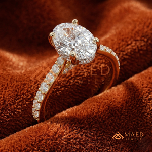 Anillo de Compromiso Ovalado de Oro 14K con Moissanita, Anillo de Boda con Pavé, Joyería de Promesa Nupcial, Regalo para Mujer, Ofertas Premium de Lujo en EE. UU. - Product Image 2