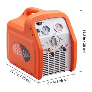 Machine de récupération de climatisation portable 3/4 HP 120V 60Hz avec protection haute pression, équipement de recyclage et de récupération de réfrigérant - Product Image 3