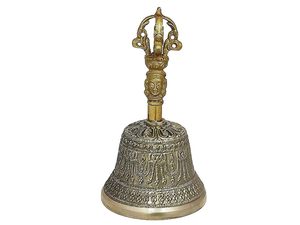 Campana Tibetana de Latón con Mango Dorje para Puja, Meditación, Sanación Sonora y Prácticas Espirituales - Product Image 5