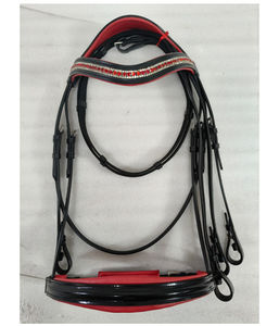 Brida de Cuero Genuino Estilo BLUHORSE con Riendas Acolchadas y Hebillas de Acero Inoxidable para Caballos de Tamaño Completo, Modelo BH-3034 - Product Image 1