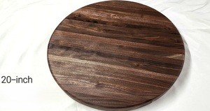Wood Double Tier Rotating Tray Smooth-Spin Lazy Susan for Tabletop <b>Spice</b> Serving - Product Image 2
