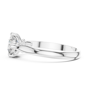 Anillo de Compromiso de Moissanita con Corte Redondo, Plata de Ley 925, Anillo de Boda Clásico Solitario para Mujer - Product Image 3