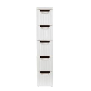 Carrello Organizzatore Sottile a 5 Ripiani con Ruote, Scaffale Portaoggetti per Bagno, Camera da Letto e Garage - Product Image 5