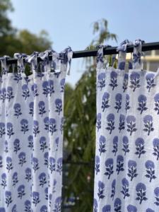 Rideaux en coton indien à motifs floraux imprimés à la main, fournisseur en gros d'usine OEM pour hôtels, chambres et salons - Product Image 2