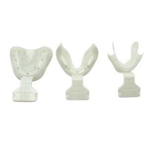 Bandeja de impresión mandibular dentada para instrumentos dentales, con corte de marco, para prótesis, suministros para dientes, manual, estriada, Clase II, 3 mandíbulas - Product Image 6