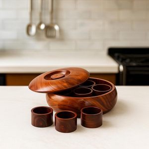 Boîte de rangement pour épices en bois écologique de haute qualité, finition polie, qualité alimentaire, compatible lave-vaisselle et four, compatible micro-ondes - Product Image 2