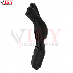 Guantes de Entrenamiento de MMA Minimalistas Negros Lisos de Cuero Genuino, Reutilizables, OEM, ODM, del Mejor Proveedor, Duraderos, Modernos y de Última Tendencia - Product Image 4