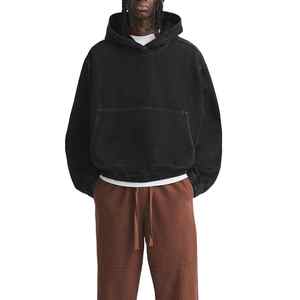 Fabricant de sweats à capuche pour hommes 100% coton Y2k Clothing Vintage Acid Wash 500gsm Heavyweight Oversized Men Hoodies - Product Image 1