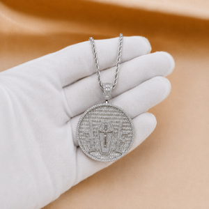 Baguette Cut Diamond Iced Charm Pendant Sterling <b>Silver</b> Moissanite Hip Hop <b>Necklace</b> for Men's Party Gift - Product Image 5