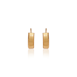 Boucles d'oreilles rectangulaires texturées plaquées or tendance pour femme, à porter au quotidien, bijoux religieux à la mode, cadeau romantique pour elle - Product Image 1