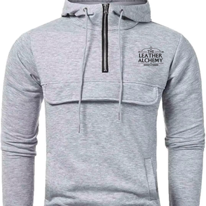 Men Quarter <b>Zip</b> <b>Hooded</b> Sweatshirt Warm Comfortable Long Sleeve Casual Streetwear Fashion Pullover Hoodie For Travel Outdoor And - Product Image 1